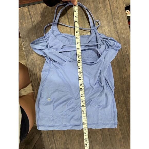 Lululemon Pleated Sleeveless Halter Neck Flow and Go Active Tank Top Blue Size 8 - Picture 7 of 8